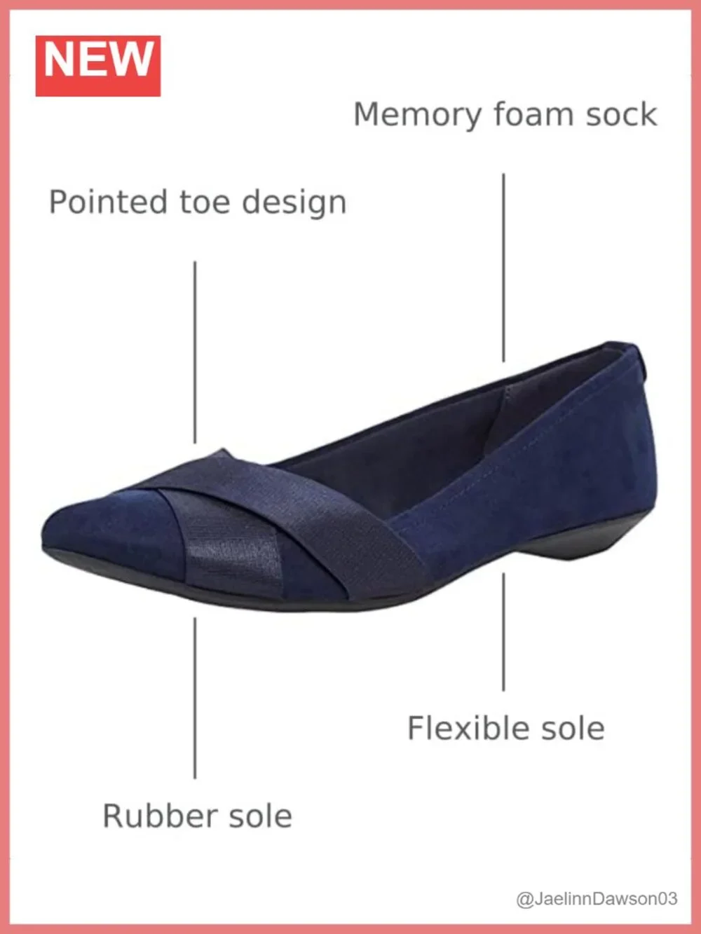 Anne Klein Women's Oalise Ballet Flats with Memory Foam and Rubber Sole